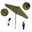 Pacific Trail 9' Patio Umbrella with Aluminum Pole Ribs Push Button Tilt Crank Lift with Sunbrella Fabric In Spectrum Cilantro and Stone Black