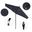 Pacific Trail 9' Patio Umbrella with Aluminum Pole Ribs Push Button Tilt Crank Lift with Sunbrella Fabric In Spectrum Indigo and Stone Black