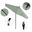 Pacific Trail 9' Patio Umbrella with Aluminum Pole Ribs Push Button Tilt Crank Lift with Sunbrella Fabric In Spectrum Mist and Stone Black