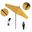Pacific Trail 9' Patio Umbrella with Aluminum Pole Ribs Push Button Tilt Crank Lift with Sunbrella Fabric In Sunflower Yellow and Stone Black