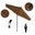 Pacific Trail 9' Patio Umbrella with Aluminum Pole Ribs Push Button Tilt Crank Lift with Sunbrella Fabric In Teak and Stone Black
