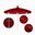 Pagoda 8.5' Patio Umbrella with Aluminum Pole Push Lift with Sunbrella Fabric In Jockey Red and White