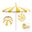 Pagoda 8.5' Patio Umbrella with Aluminum Pole Push Lift with Sunbrella Fabric In Natural/Sunflower Yellow/White