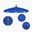 Pagoda 8.5' Patio Umbrella with Aluminum Pole Push Lift with Sunbrella Fabric In Pacific Blue and White