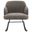 Paige Boucle Upholstered Mid Back Rocking Chair In Taupe and Dark Oak