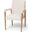 Palisades Cream Fabric Wrap Brown Wood Frame Dining Chair