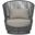 Palma Swivel Club Chair with Cushion In Truffle and Matte Chacoal