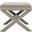 Palmer Mushroom Taupe Ottoman with Silver Nailhead Detail