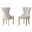 Pam Double Tufted Side Chairs Set of 2 In Cream Velvet and Gold Stainless Steel Legs