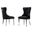Pam Tufted Side Chairs Set of 2 In Black Velvet and Silver Stainless Steel