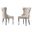 Pam Tufted Side Chairs Set of 2 In Cream Velvet and Silver Stainless Steel