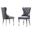 Pam Tufted Side Chairs Set of 2 In Dark Gray Velvet and Silver Stainless Steel