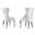 Pam Tufted Side Chairs Set of 2 In White Faux Leather and Silver Stainless Steel