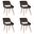 Panda Dining Chair Set of 4 In Walnut and Black