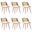 Panda Dining Chair Set of 6 In Walnut and Brown