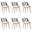 Panda Dining Chair Set of 6 In Walnut and Grey
