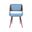 Panda Upholstered Dining Chair with Fabric Seat In Light Blue and Walnut