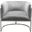 Pandora Accent Chair in Grey Velvet with Polished Silver Stainless Steel Frame