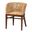 Papua Acacia Wood Dining Chair In Natural Rattan and Walnut Brown