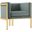 Paramount Accent Armchair in Warm Grey and Polished Brass