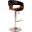 Paris Black Faux Leather Adjustable Height Swivel Walnut Wood and Chrome Bar Stool