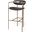 Parker Brown Faux Leather Seat Gold Metal Bar Stool