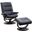 Parker Living Knight Black Manual Reclining Swivel Chair And Ottoman