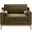 Stitch and Hand Parker Post Modern Sofa Chair In Olive and Natural Gray