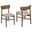 Parkridge Dining Side Chair Set of 2 In Natural Walnut and Tan