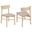 Parkridge Dining Side Chair Set of 2 In White Washed and Tan