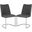 Parkston Dark Grey, White and Chrome 18 Inch Linen Side Chair Set of 2
