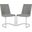 Parkston Grey and Chrome 18 Inch Linen Side Chair Set of 2