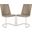 Parkston Taupe and Chrome 18 Inch Leather Side Chair Set of 2