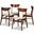 Parlin Mid-Century Modern Transitional Light Beige Fabric Upholstered and Walnut Brown Finished Wood 4-Piece Dining Chair Set