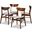 Parlin Mid-Century Modern Transitional Light Grey Fabric Upholstered and Walnut Brown Finished Wood 4-Piece Dining Chair Set