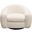 Pascal Swivel Chair in Bone Boucle Textured Fabric with Contoured Arms and Back