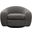 Pascal Swivel Chair in Charcoal Boucle Textured Fabric with Contoured Arms and Back