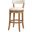 Pasha 31 Inch Barstool with Fabric Seat and Back In Pecan and Linen