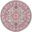 Passion 5' x 5' Round Indoor Rug In Light Grey and Pink
