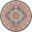 Passion 8' x 8' Round Indoor Rug In Teal and Multicolor
