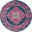 Passion Blue 4' x 4' Round Bohemian Area Rug