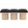 Pavilion 46 Inch 3 Piece Boucle Fabric Bench In Black and Natural