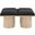 Pavilion 36 Inch 4 Piece Boucle Fabric Bench In Black and Natural