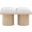 Pavilion 31 Inch 2 Piece Boucle Fabric Bench In Cream and Natural