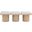 Pavilion 54 Inch 3 Piece Boucle Fabric Bench In Cream and Natural