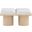 Pavilion 36 Inch 4 Piece Boucle Fabric Bench In Cream and Natural