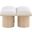 Pavilion 31 Inch 4 Piece Boucle Fabric Bench In Cream and Natural