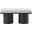 Pavilion 36 Inch 2 Piece Boucle Fabric Bench In Cream and Black