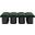 Pavilion 62 Inch 8 Piece Boucle Fabric Bench In Green and Black