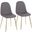 Pebble Contemporary Chair In Gold Steel And Charcoal Fabric - Set Of 2